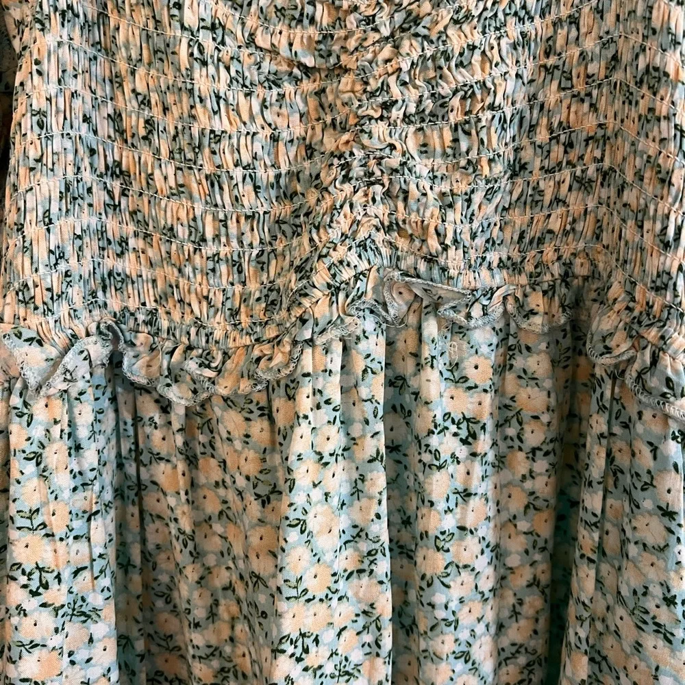 NWT Bohme Smocked Floral Midi Dress Size XL - Picture 3 of 5